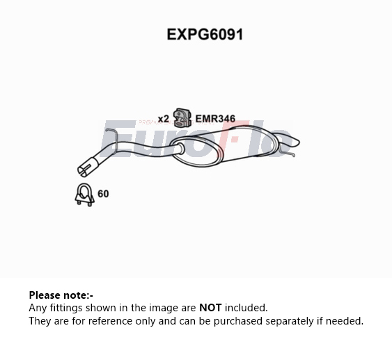 EuroFlo Exhaust Back / Rear Box EXPG6091 [PM1699693]
