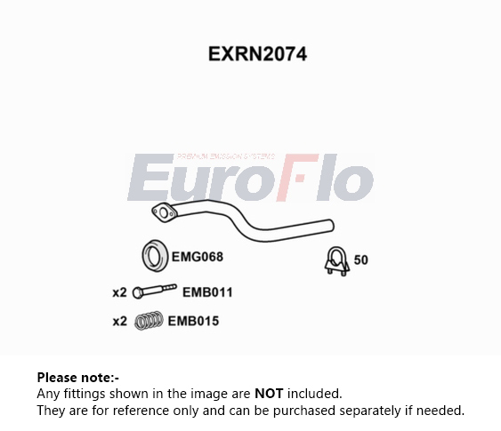 EuroFlo Exhaust Pipe Front EXRN2074 [PM1699919]