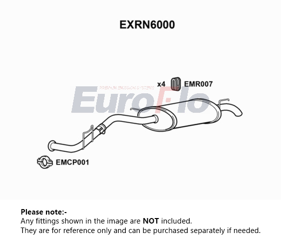 EuroFlo Exhaust Back / Rear Box EXRN6000 [PM1700216]