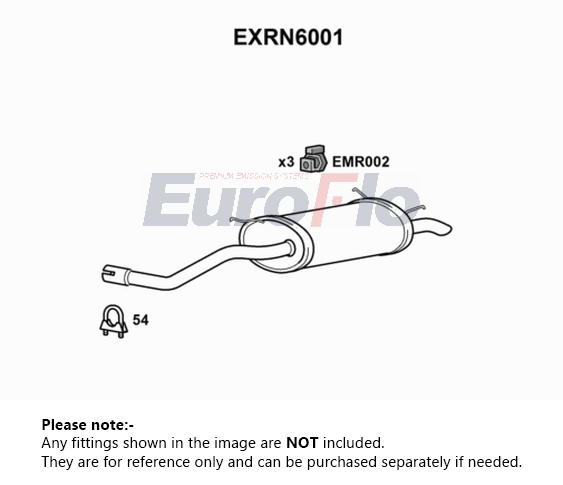 EuroFlo Exhaust Back / Rear Box EXRN6001 [PM1700217]