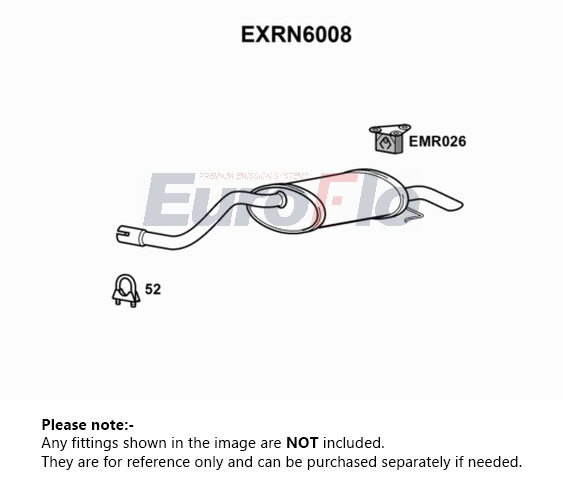 EuroFlo Exhaust Back / Rear Box EXRN6008 [PM1700224]