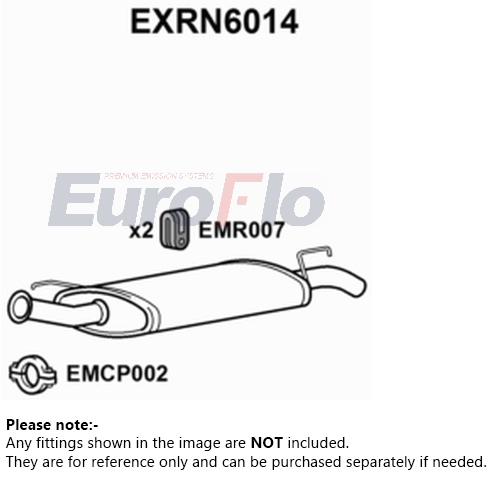 EuroFlo Exhaust Back / Rear Box EXRN6014 [PM1700230]