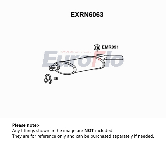 EuroFlo Exhaust Back / Rear Box EXRN6063 [PM1700279]