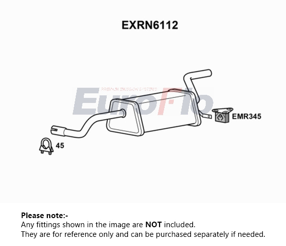 EuroFlo Exhaust Back / Rear Box EXRN6112 [PM1700328]