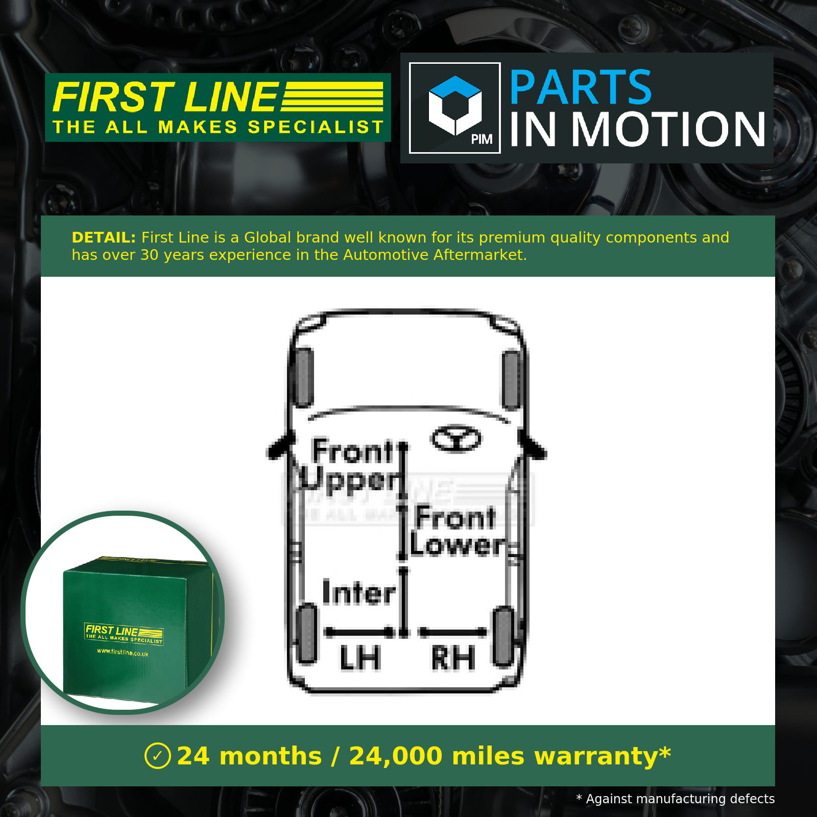 First Line Handbrake Cable Rear Right FKB1404 [PM618489]