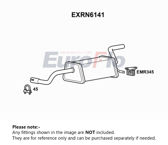 EuroFlo Exhaust Back / Rear Box EXRN6141 [PM1700350]