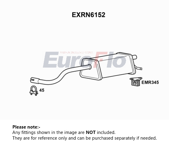 EuroFlo Exhaust Back / Rear Box EXRN6152 [PM1700360]