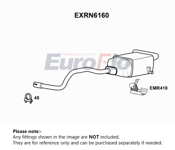 EuroFlo Exhaust Back / Rear Box EXRN6160 [PM1700365]