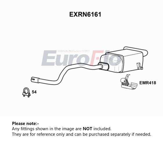 EuroFlo Exhaust Back / Rear Box EXRN6161 [PM1700366]