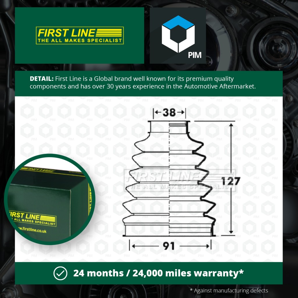 First Line CV Joint Boot FCB6102 [PM617602]