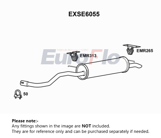 EuroFlo Exhaust Back / Rear Box EXSE6055 [PM1700730]