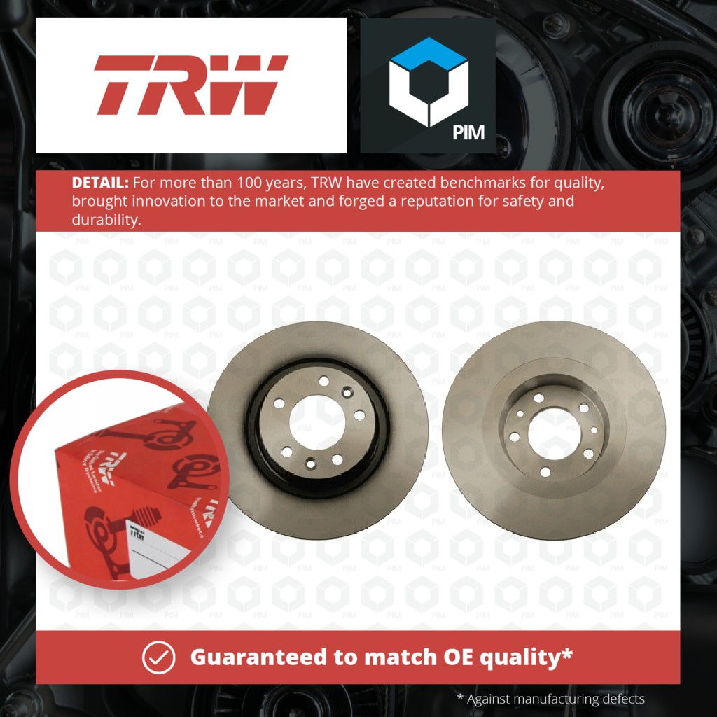 TRW 2x Brake Discs Pair Solid Rear DF4945 [PM613502]