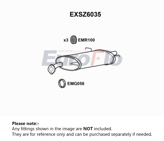 EuroFlo Exhaust Back / Rear Box EXSZ6035 [PM1701068]