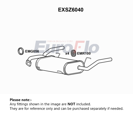EuroFlo Exhaust Back / Rear Box EXSZ6040 [PM1701073]