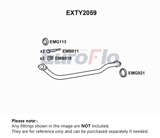 EuroFlo Exhaust Pipe Front EXTY2059 [PM1701190]