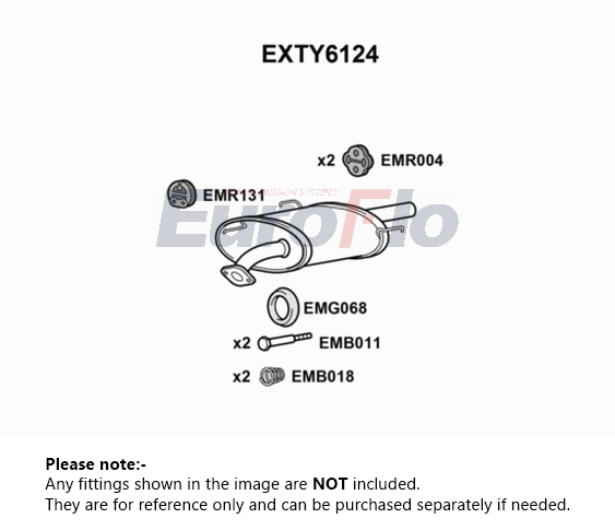 EuroFlo Exhaust Back / Rear Box EXTY6124 [PM1701442]