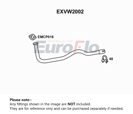 EuroFlo Exhaust Pipe Front EXVW2002 [PM1701749]