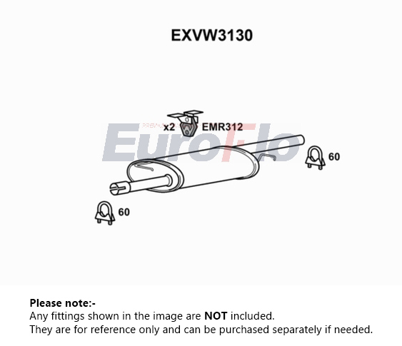 EuroFlo Exhaust Centre Box EXVW3130 [PM1701926]