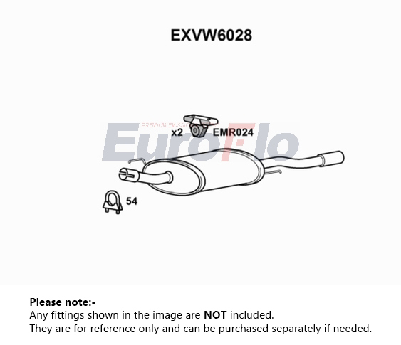 EuroFlo Exhaust Back / Rear Box EXVW6028 [PM1702054]