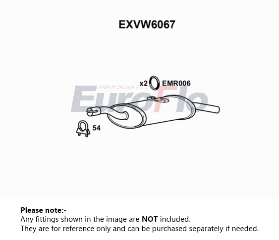 EuroFlo Exhaust Back / Rear Box EXVW6067 [PM1702092]