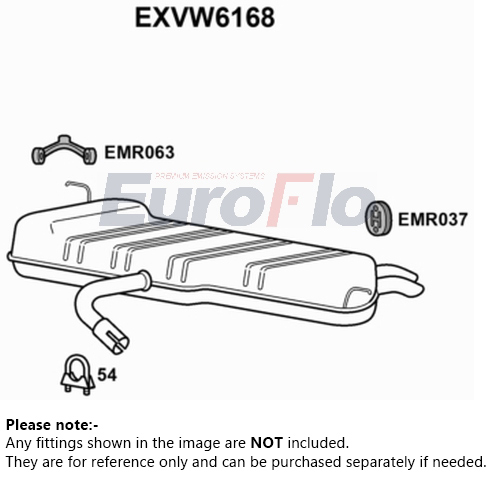 EuroFlo Exhaust Back / Rear Box EXVW6168 [PM1702182]