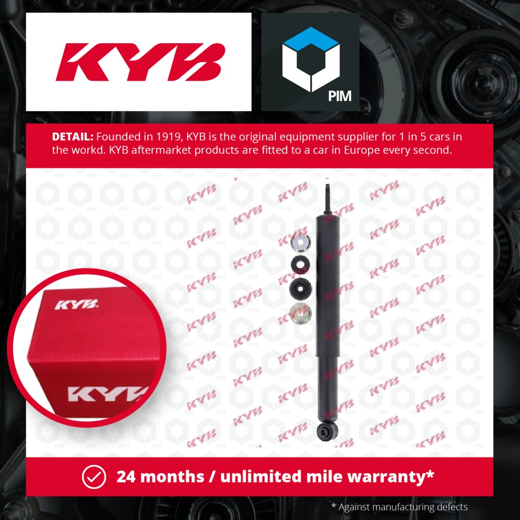 KYB 2x Shock Absorbers (Pair) Rear 443027 [PM581762]