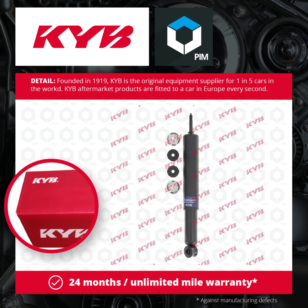 KYB 2x Shock Absorbers (Pair) Rear 443022 [PM581758]