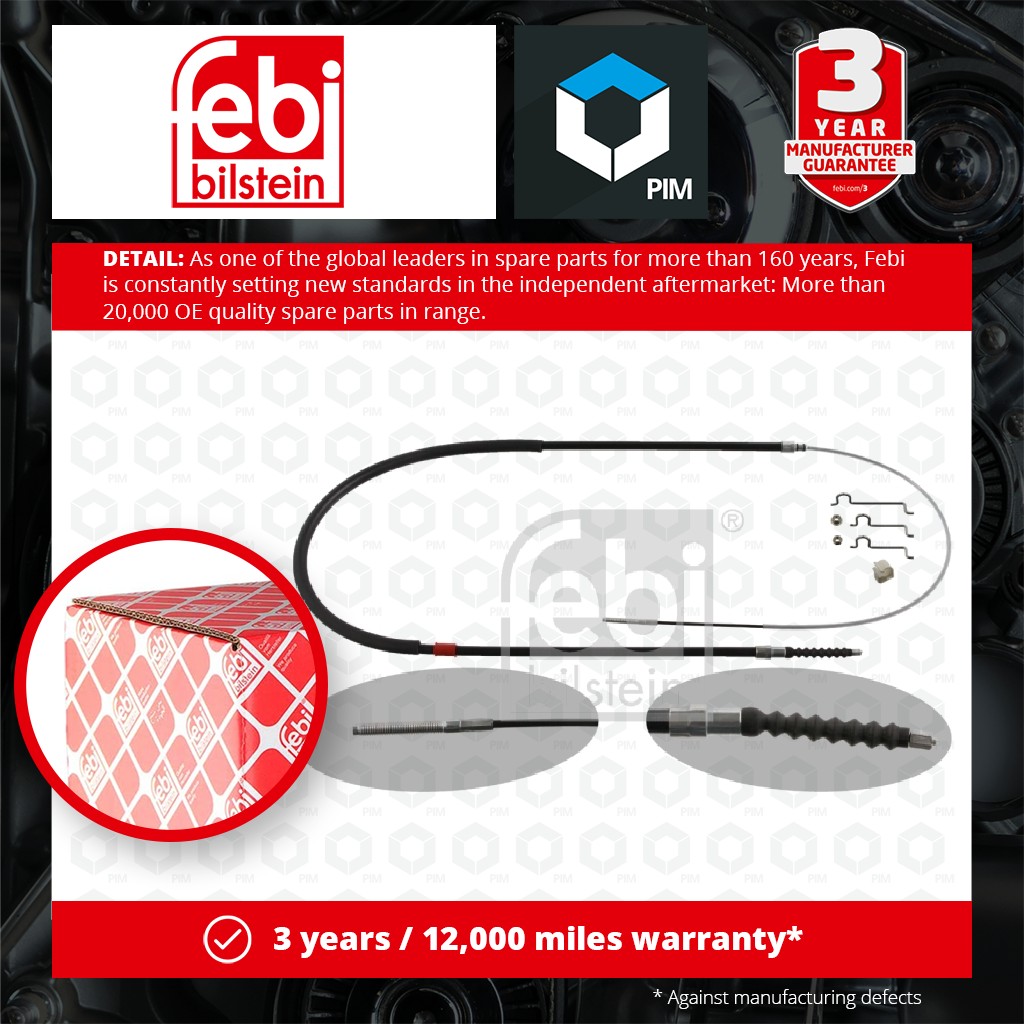 Febi Handbrake Cable Rear Left 36673 [PM577010]