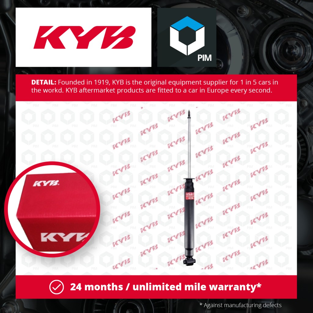 KYB 2x Shock Absorbers (Pair) Rear 349066 [PM576352]