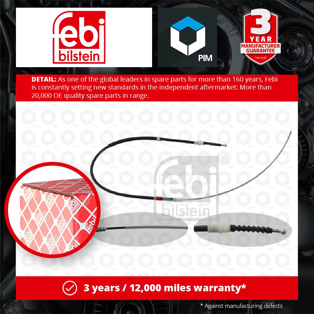 Febi Handbrake Cable Rear Left or Right 30766 [PM570582]