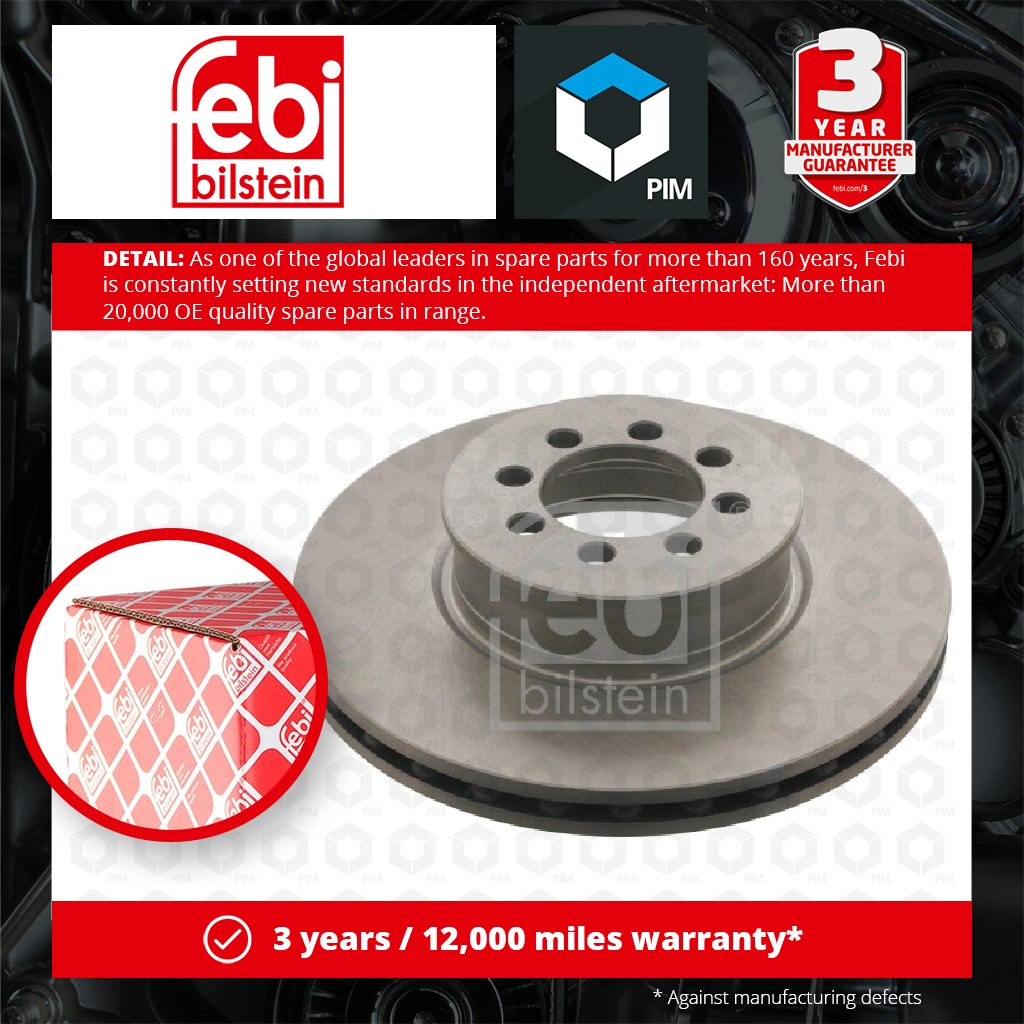 Febi 2x Brake Discs Pair Vented Front 30542 [PM570390]