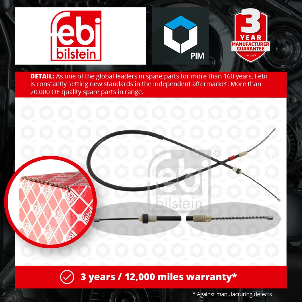 Febi Handbrake Cable Rear Left or Right 29363 [PM568385]