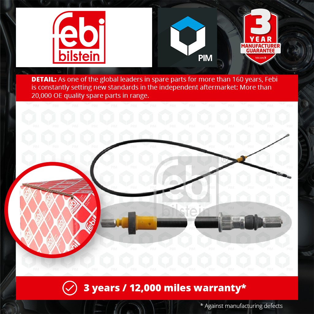 Febi Handbrake Cable Rear Left or Right 29362 [PM568383]