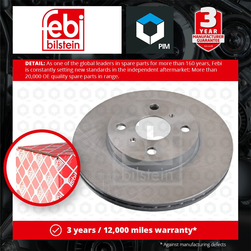 Febi 2x Brake Discs Pair Vented Front 27942 [PM567391]