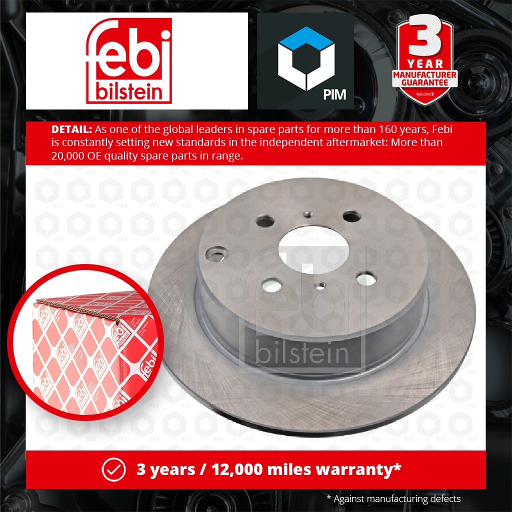 Febi 2x Brake Discs Pair Solid Rear 27234 [PM566931]