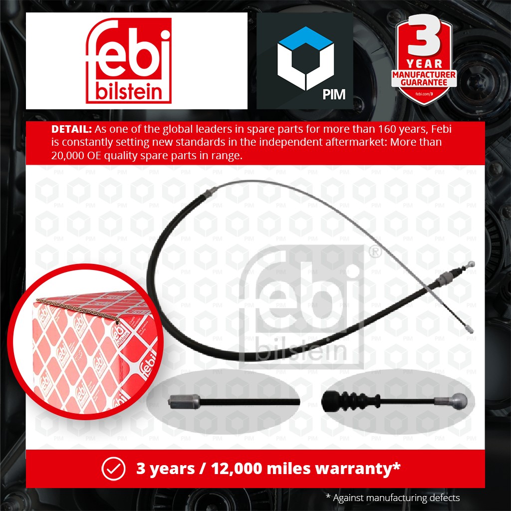 Febi Handbrake Cable Rear Left or Right 24412 [PM565245]