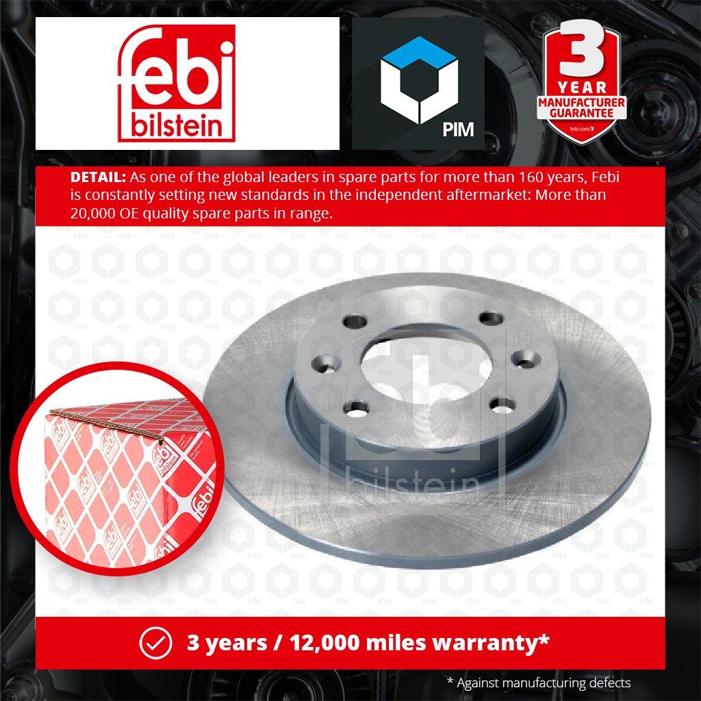 Febi 2x Brake Discs Pair Solid Rear 21966 [PM564049]