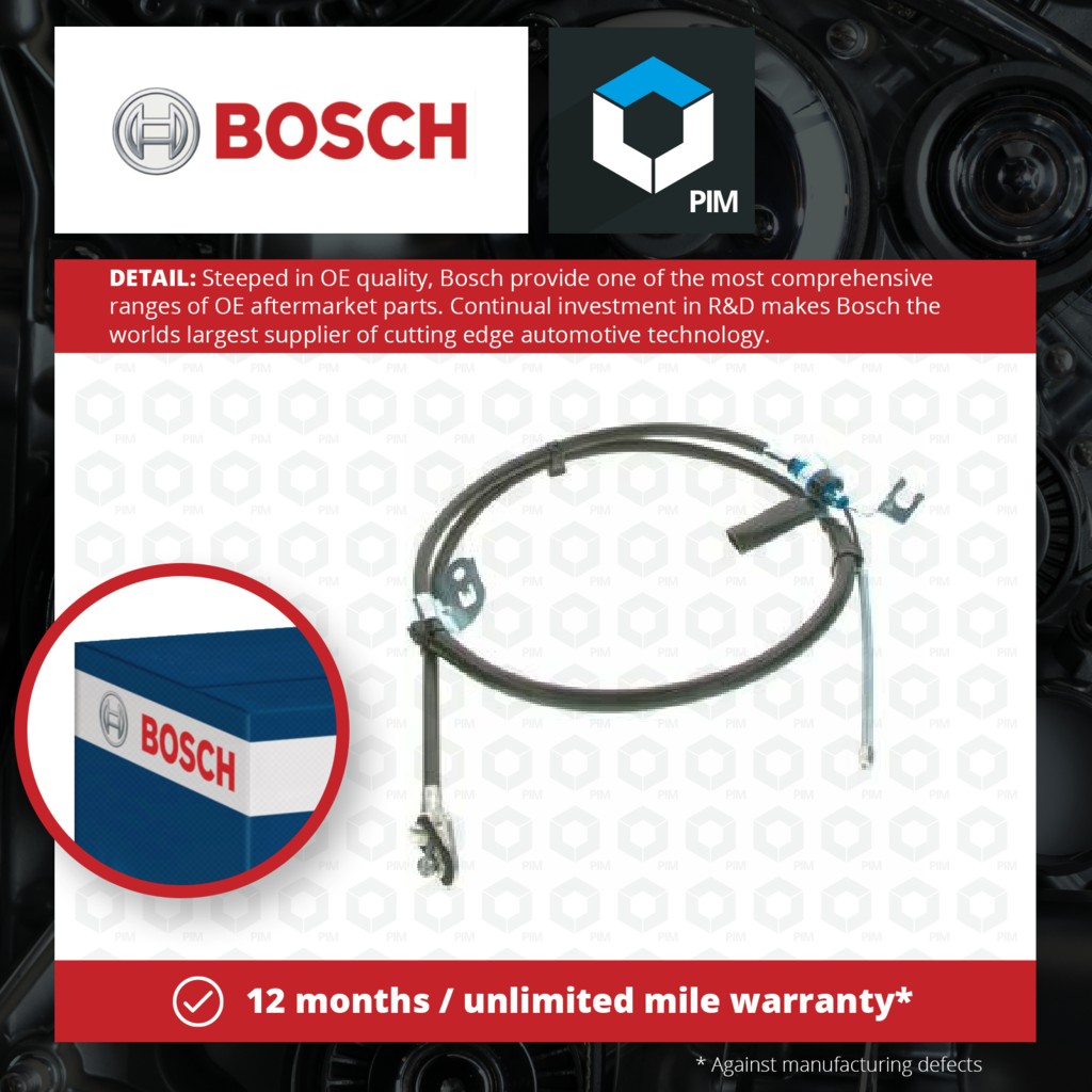 Bosch Handbrake Cable Rear Left 1987477952 [PM561914]