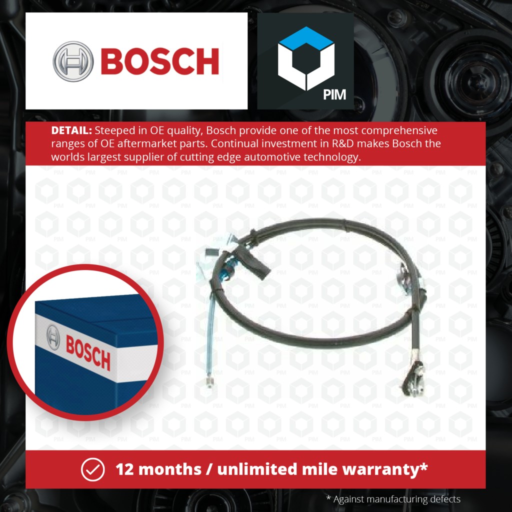 Bosch Handbrake Cable Rear Right 1987477951 [PM561913]