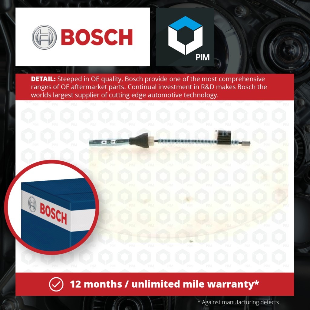 Bosch Handbrake Cable 1987477906 [PM561870]
