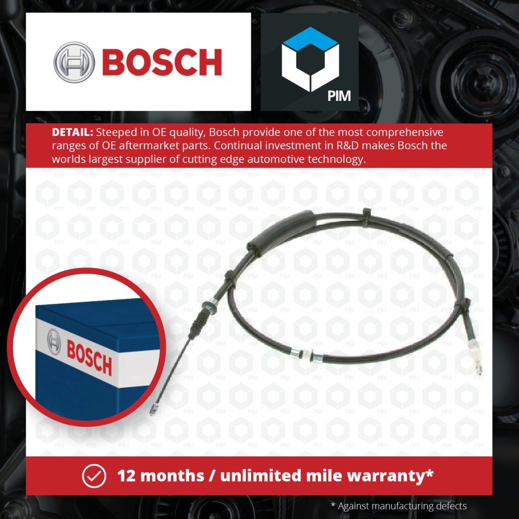 Bosch Handbrake Cable 1987477734 [PM561742]