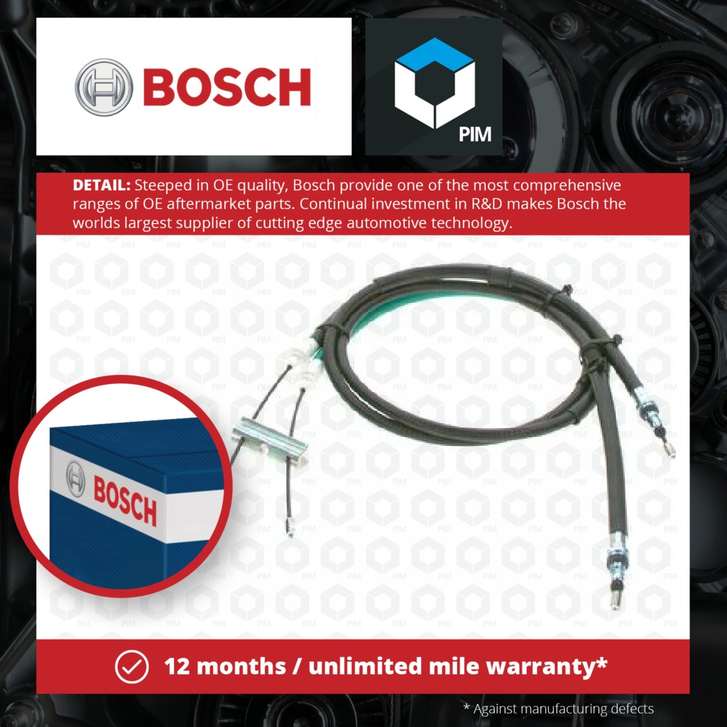 Bosch Handbrake Cable Centre 1987477732 [PM561740]