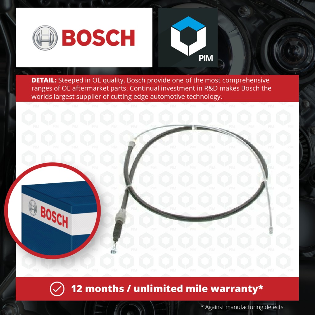 Bosch Handbrake Cable 1987477698 [PM561713]