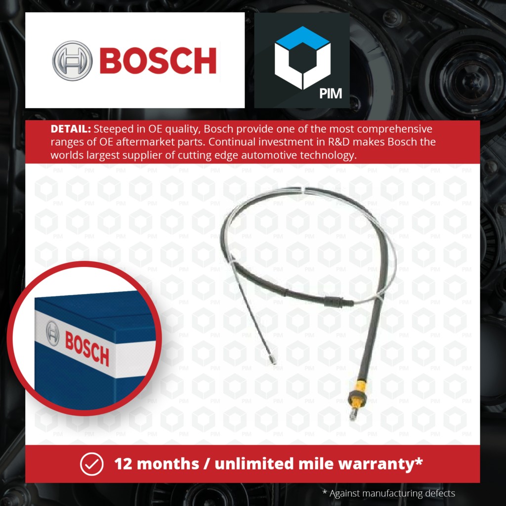 Bosch Handbrake Cable 1987477235 [PM561418]
