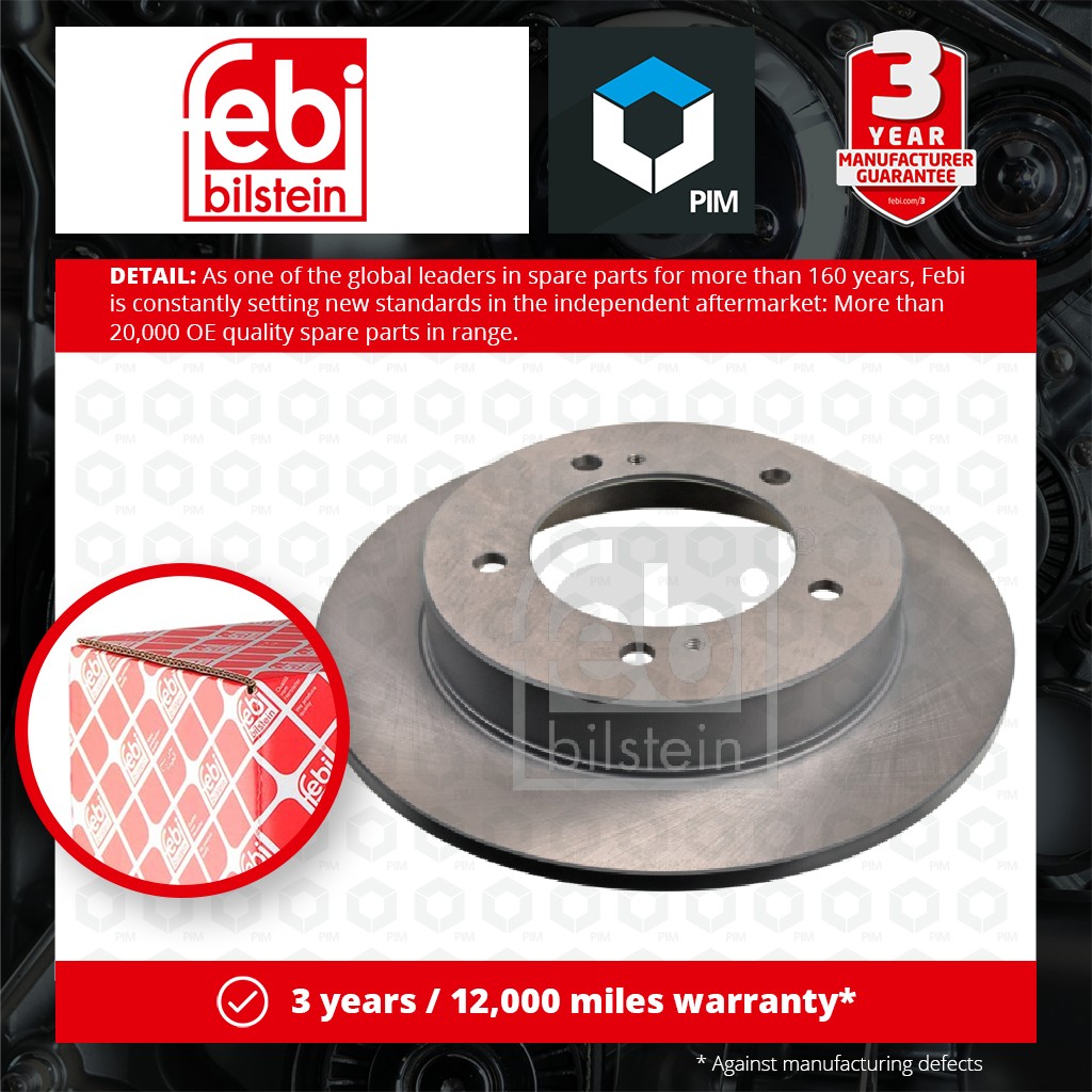 Febi 2x Brake Discs Pair Solid Front 10869 [PM553281]