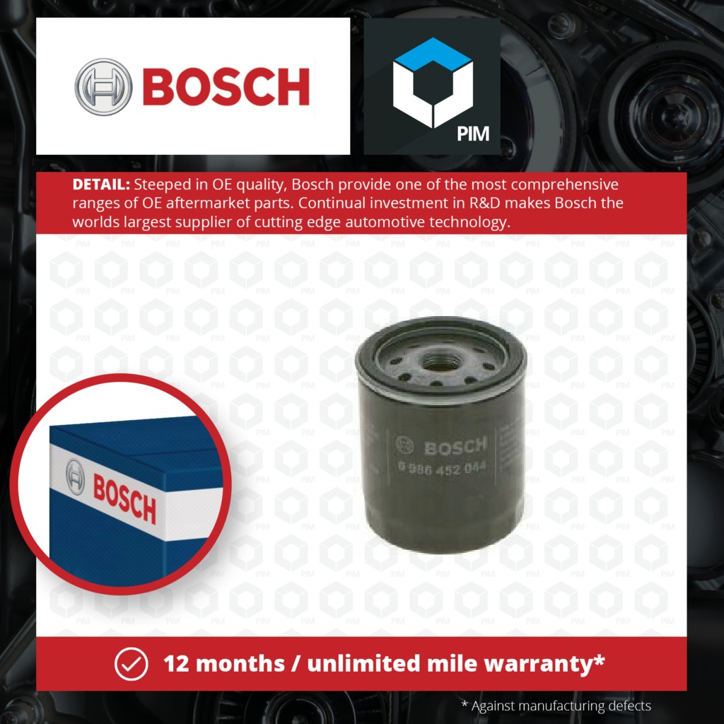 Bosch Oil Filter 0986452044 [PM551791]