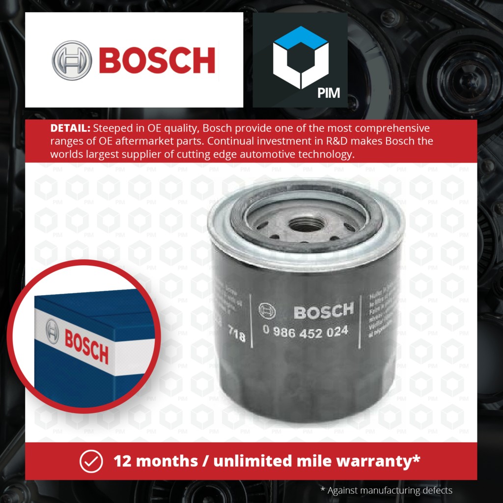 Bosch Oil Filter 0986452024 [PM551786]