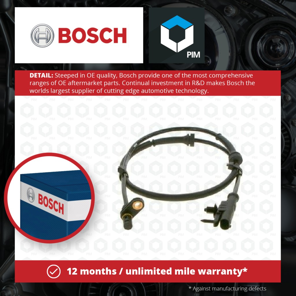 Bosch ABS Sensor Rear 0265007638 [PM549679]