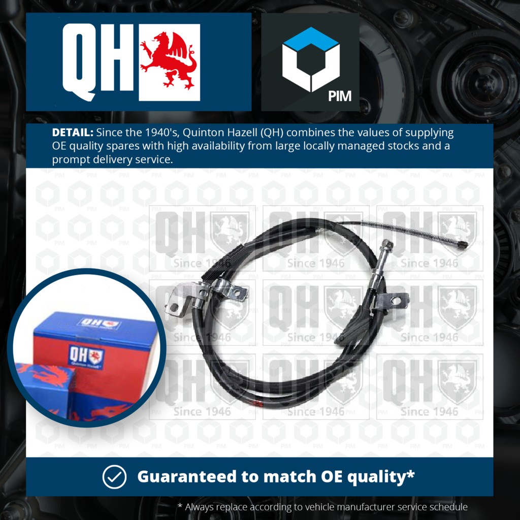 Quinton Hazell Handbrake Cable Rear Right BC4017 [PM544713]