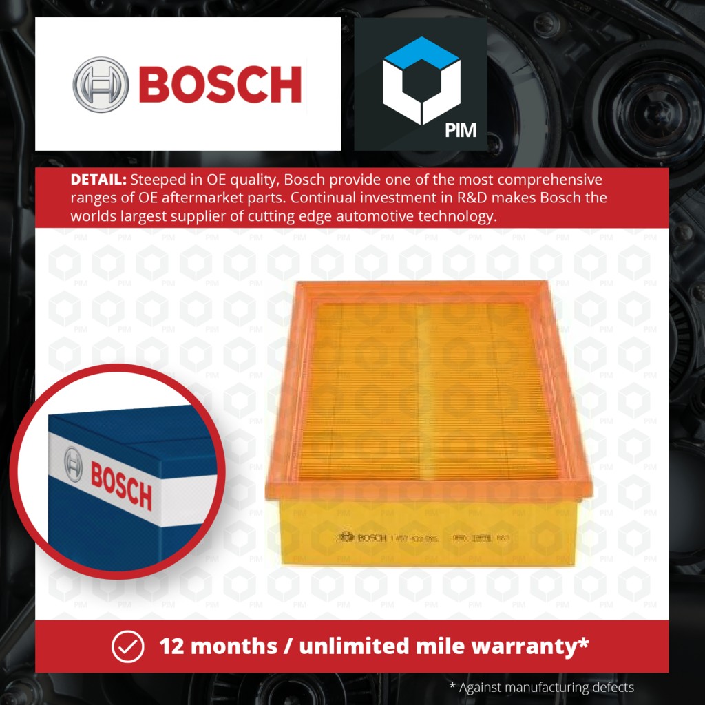 2x Bosch Air Filter 1457433085 [PM541167]